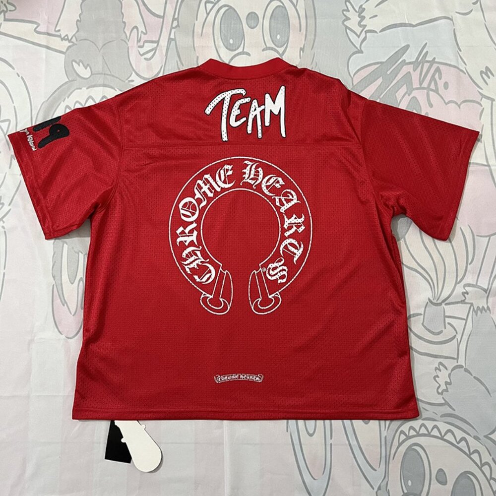 Chrome Hearts Red Mesh Short-Sleeved Jersey